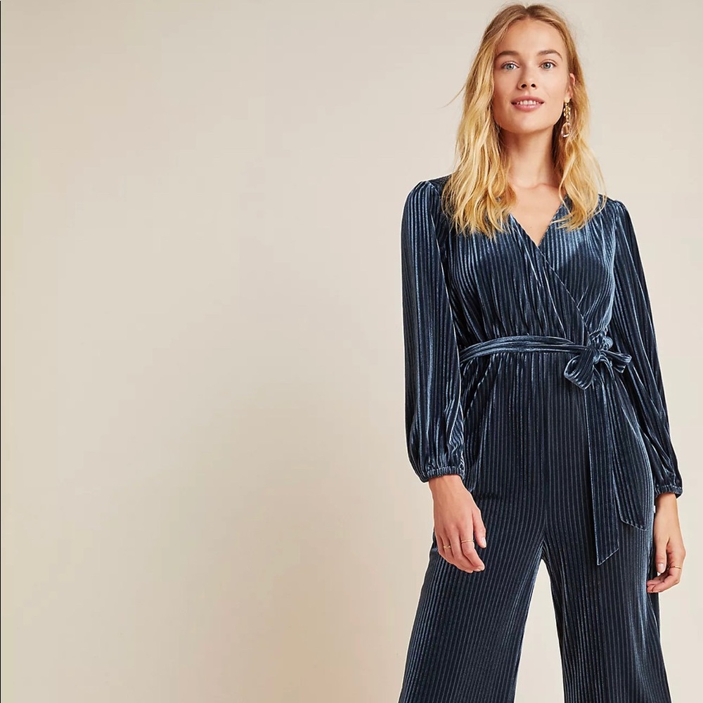 Anthropology Velvet Jumpsuit